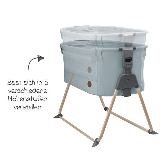 Maxi-Cosi Beistellbettchen Tori Beyond Eco Care ab Geburt - 6 Monate inkl. Matratze & Tragetasche - Grey