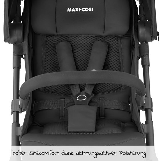 Maxi-Cosi Buggy & Reisebuggy Lara² mit Automatik-Faltung, Liegeposition, bis 22 kg, nur 6,3 kg - Essential Black