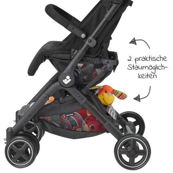 Maxi-Cosi Buggy & Reisebuggy Lara² mit Automatik-Faltung, Liegeposition, bis 22 kg, nur 6,3 kg - Essential Black