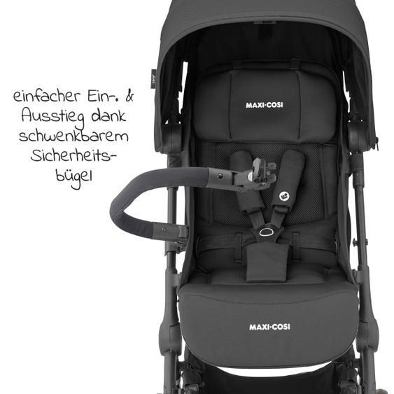 Maxi-Cosi Buggy & Reisebuggy Lara² mit Automatik-Faltung, Liegeposition, bis 22 kg, nur 6,3 kg - Essential Black