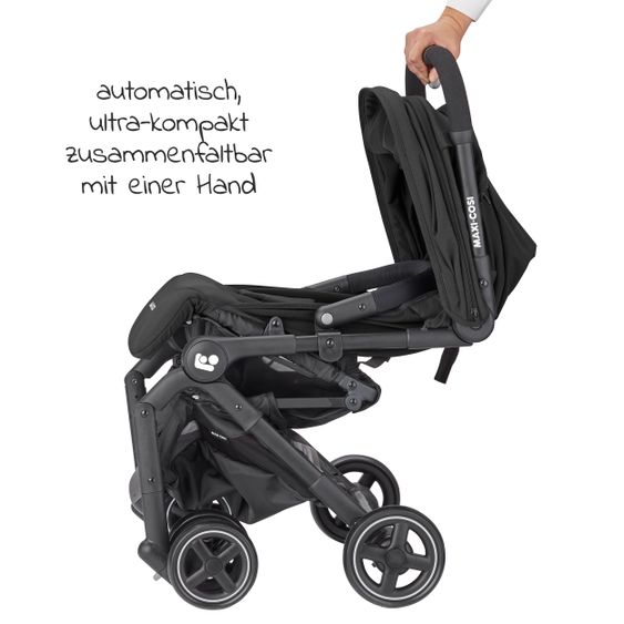 Maxi-Cosi Buggy & Reisebuggy Lara² mit Automatik-Faltung, Liegeposition, bis 22 kg, nur 6,3 kg - Essential Black