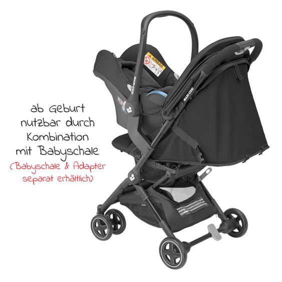 Maxi-Cosi Buggy & Reisebuggy Lara² mit Automatik-Faltung, Liegeposition, bis 22 kg, nur 6,3 kg - Essential Black