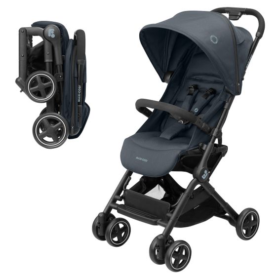 Maxi-Cosi Passeggino Lara² con chiusura automatica, posizione reclinabile, fino a 22 kg, solo 6,3 kg - Essential Graphite