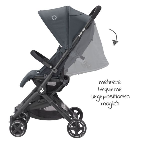 Maxi-Cosi Passeggino Lara² con chiusura automatica, posizione reclinabile, fino a 22 kg, solo 6,3 kg - Essential Graphite