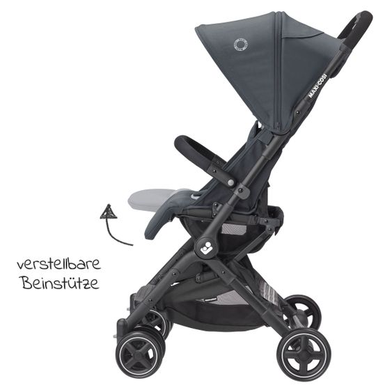 Maxi-Cosi Passeggino Lara² con chiusura automatica, posizione reclinabile, fino a 22 kg, solo 6,3 kg - Essential Graphite