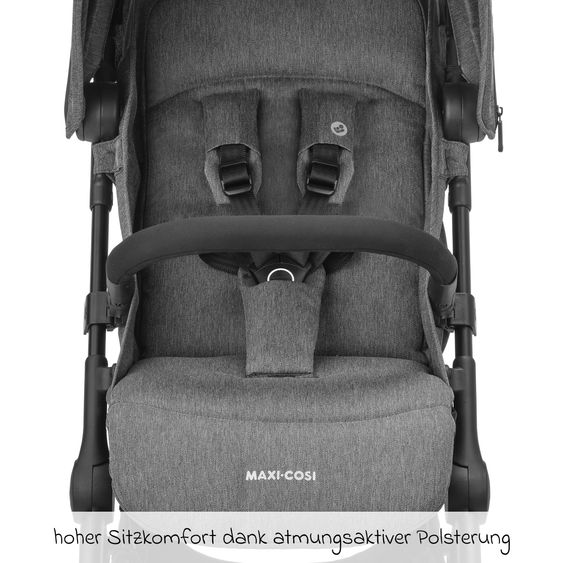 Maxi-Cosi Buggy & Reisebuggy Lara2 mit Automatik-Faltung, Liegeposition, bis 22 kg, nur 6,3 kg - Select Grey