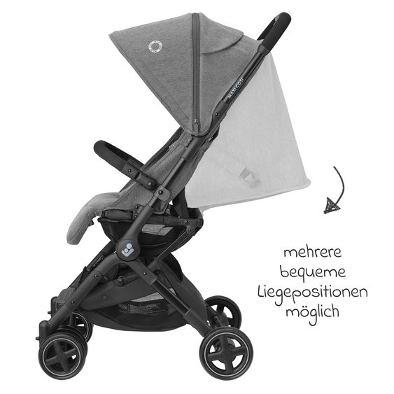 Maxi-Cosi Buggy & Reisebuggy Lara2 mit Automatik-Faltung, Liegeposition, bis 22 kg, nur 6,3 kg - Select Grey