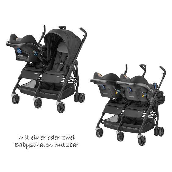 Maxi-Cosi Geschwisterwagen Dana for 2 - Black Raven