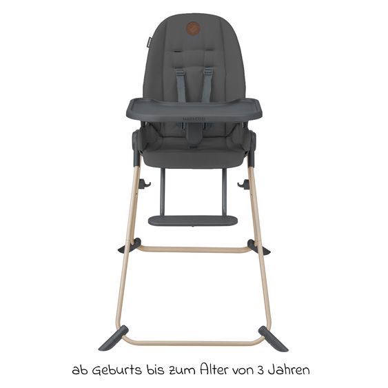 Maxi-Cosi Hochstuhl Ava Beyond Eco Care ab Geburt - 3 Jahre nur 6 kg schwer mit Liegeposition und Tablett - Graphite