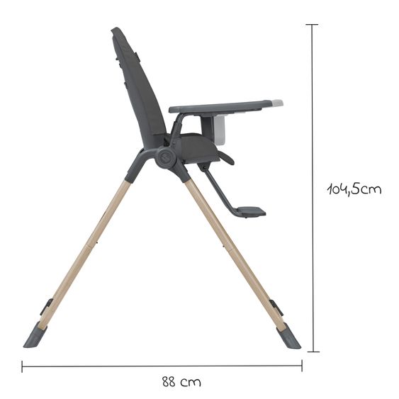 Maxi-Cosi Hochstuhl Ava Beyond Eco Care ab Geburt - 3 Jahre nur 6 kg schwer mit Liegeposition und Tablett - Graphite