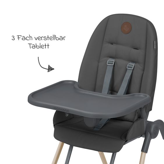 Maxi-Cosi Hochstuhl Ava Beyond Eco Care ab Geburt - 3 Jahre nur 6 kg schwer mit Liegeposition und Tablett - Graphite