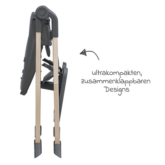 Maxi-Cosi Hochstuhl Ava Beyond Eco Care ab Geburt - 3 Jahre nur 6 kg schwer mit Liegeposition und Tablett - Graphite