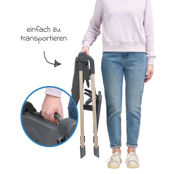 Maxi-Cosi Hochstuhl Ava Beyond Eco Care ab Geburt - 3 Jahre nur 6 kg schwer mit Liegeposition und Tablett - Graphite