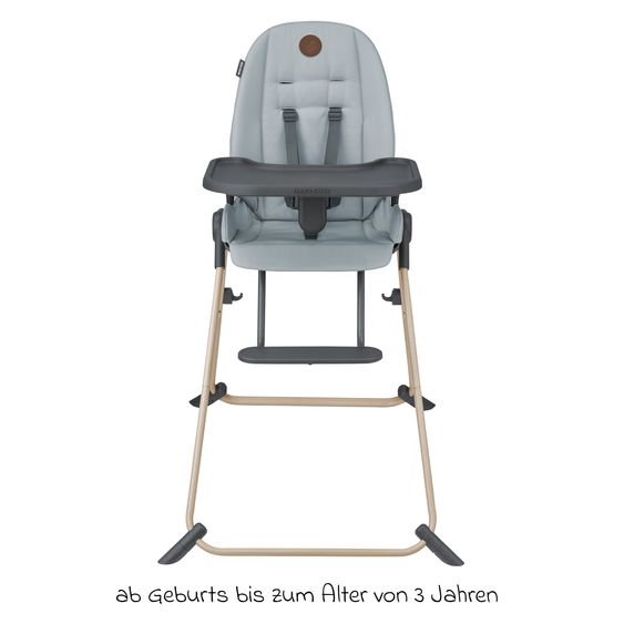 Maxi-Cosi Hochstuhl Ava Beyond Eco Care ab Geburt - 3 Jahre nur 6 kg schwer mit Liegeposition und Tablett - Grey