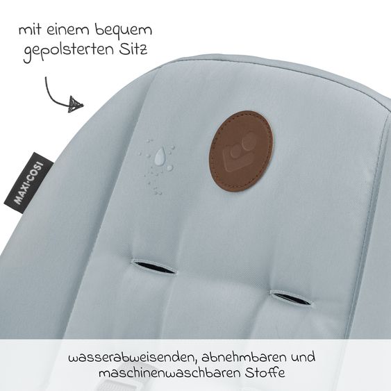 Maxi-Cosi Hochstuhl Ava Beyond Eco Care ab Geburt - 3 Jahre nur 6 kg schwer mit Liegeposition und Tablett - Grey