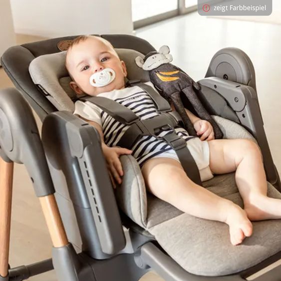 Maxi-Cosi Seggiolone Minla dalla nascita ai 14 anni - Seggiolone, lettino con funzione reclinabile e vassoio - Beyound - Graphite Eco