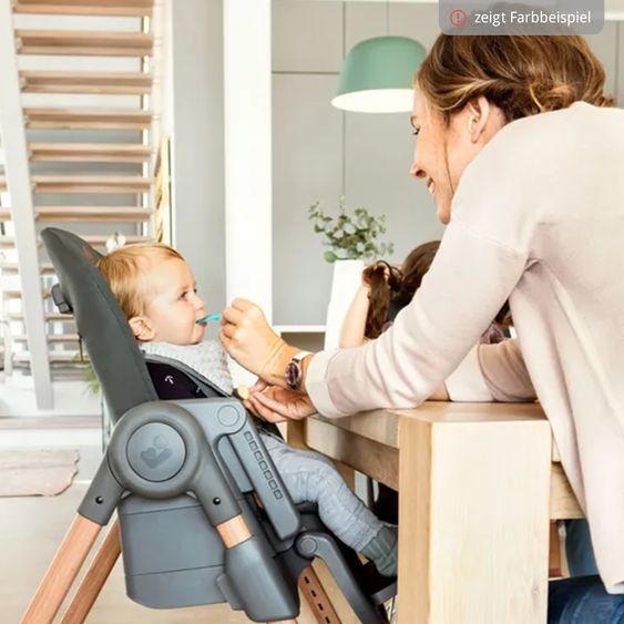 Maxi-Cosi Highchair Minla growing from birth - 14 years - Highchair, baby lounger with reclining function & tray - Beyound - Graphite Eco