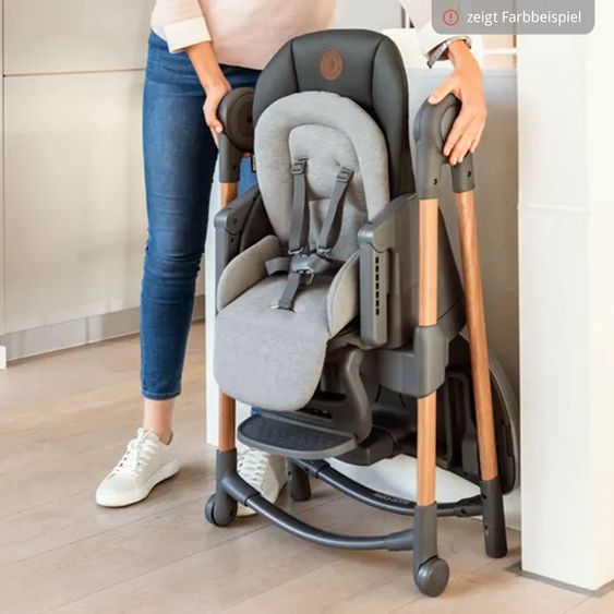 Maxi-Cosi Highchair Minla growing from birth - 14 years - Highchair, baby lounger with reclining function & tray - Beyound - Graphite Eco