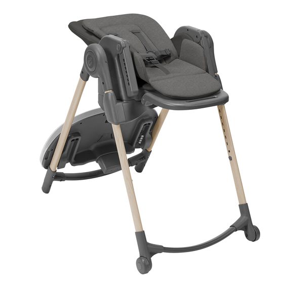 Maxi-Cosi Highchair Minla growing from birth - 14 years - Highchair, baby lounger with reclining function & tray - Beyound - Graphite Eco