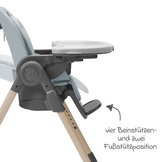 Maxi-Cosi Hochstuhl Minla mitwachsend ab Geburt - 14 Jahre - Hochstuhl, Babyliege mit Liegefunktion & Tablett - Beyound - Grey Eco