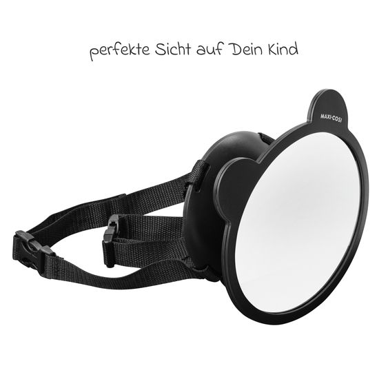 Maxi-Cosi Children's rear view mirror with wide-angle view for infant carriers & child seats - quick to install - Black