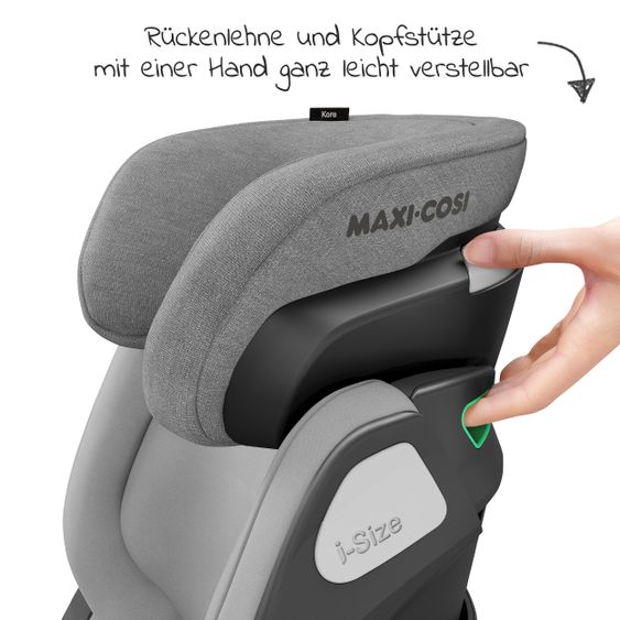 Maxi-Cosi Kindersitz Kore i-Size ab 3,5 Jahre-12 Jahre (100-150 cm) mit SPS Plus Aufprallschutz & Isofix - Authentic Grey