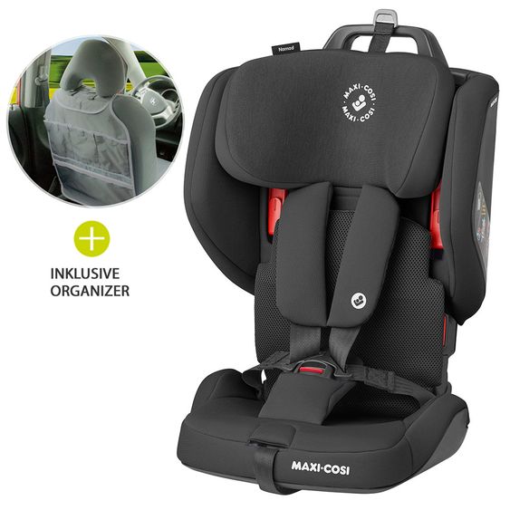 Maxi-Cosi Child seat Nomad Group 1 from 9 months - 4 years (9-18 kg) incl. Carrycot only 4.2 kg & Organizer - Authentic Black
