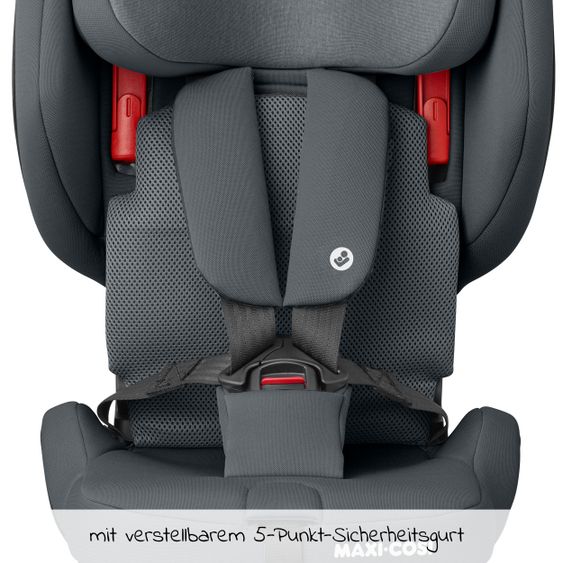 Maxi-Cosi Kindersitz Nomad Gruppe 1 ab 9 Monate - 4 Jahre (9-18 kg) inkl. Tragetasche nur 4,2 kg & Organizer - Authentic Graphite