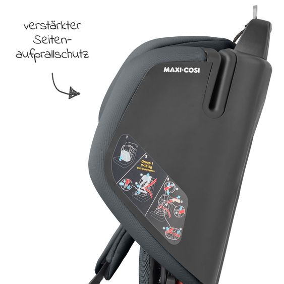 Maxi-Cosi Kindersitz Nomad Gruppe 1 ab 9 Monate - 4 Jahre (9-18 kg) inkl. Tragetasche nur 4,2 kg & Organizer - Authentic Graphite