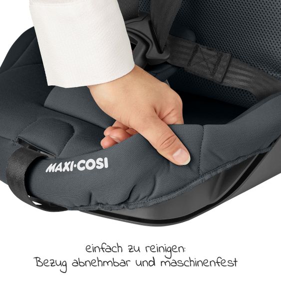 Maxi-Cosi Kindersitz Nomad Gruppe 1 ab 9 Monate - 4 Jahre (9-18 kg) inkl. Tragetasche nur 4,2 kg & Organizer - Authentic Graphite