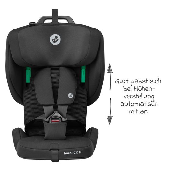 Maxi-Cosi Kindersitz Nomad Plus i-Size ab 15 Monate - 4 Jahre (76 cm - 105 cm) (9-18 kg) klappbar, nur 4,26 kg leicht & Reisetasche - Authentic Black