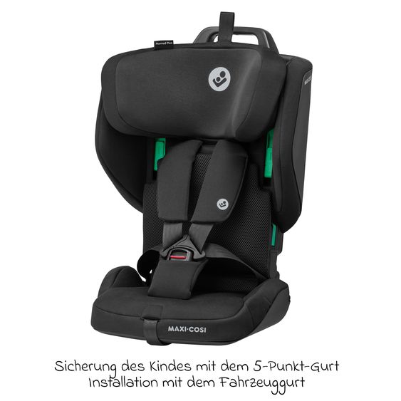 Maxi-Cosi Kindersitz Nomad Plus i-Size ab 15 Monate - 4 Jahre (76 cm - 105 cm) (9-18 kg) klappbar, nur 4,26 kg leicht & Reisetasche - Authentic Black