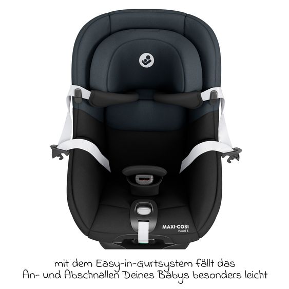 Maxi-Cosi Reboarder-Kindersitz Pearl S i-Size ab 3 Monate - 4 Jahre (61 cm - 105 cm) mit Easy-in-Haken & G-Cell Seitenaufpralltechnologie - Tonal Black