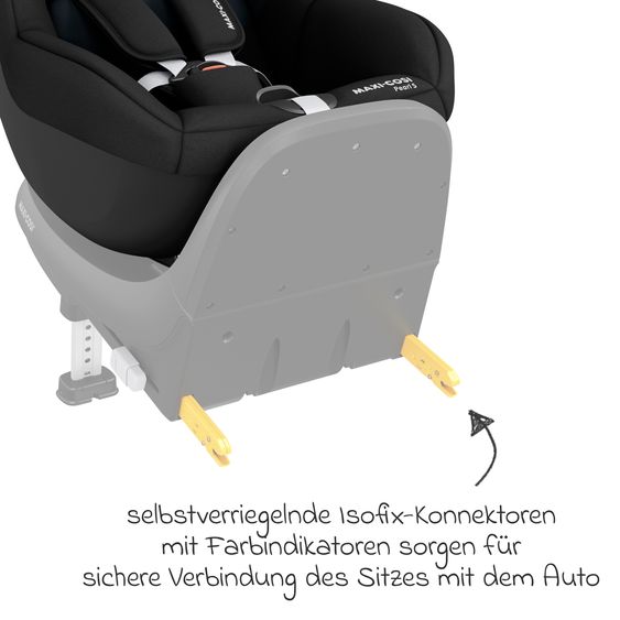 Maxi-Cosi Reboarder-Kindersitz Pearl S i-Size ab 3 Monate - 4 Jahre (61 cm - 105 cm) mit Easy-in-Haken & G-Cell Seitenaufpralltechnologie - Tonal Black