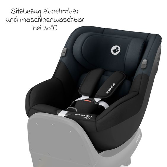 Maxi-Cosi Reboarder-Kindersitz Pearl S i-Size ab 3 Monate - 4 Jahre (61 cm - 105 cm) mit Easy-in-Haken & G-Cell Seitenaufpralltechnologie - Tonal Black