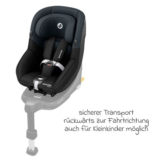 Maxi-Cosi Reboarder-Kindersitz Pearl S i-Size ab 3 Monate - 4 Jahre (61 cm - 105 cm) mit Easy-in-Haken & G-Cell Seitenaufpralltechnologie - Tonal Black