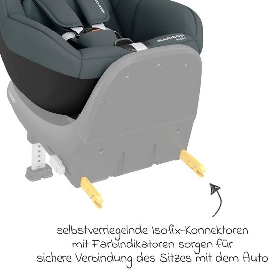 Maxi-Cosi Seggiolino auto Pearl S i-Size dalla nascita ai 4 anni (61 cm - 105 cm) con gancio Easy-in e tecnologia G-Cell per impatti laterali - Tonal Graphite