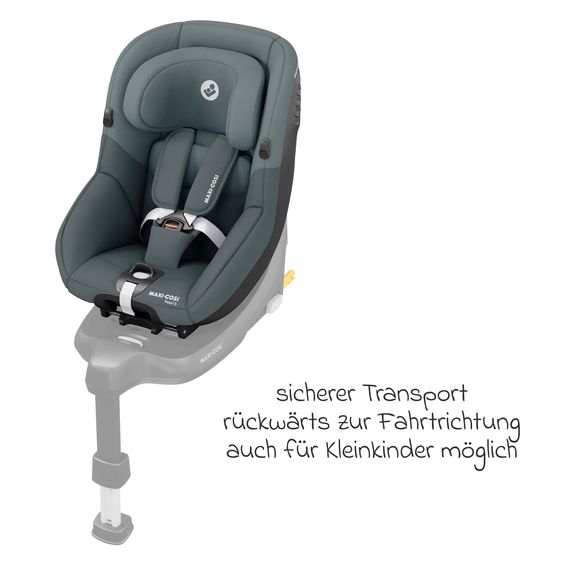 Maxi-Cosi Reboarder-Kindersitz Pearl S i-Size ab 3 Monate - 4 Jahre (61 cm - 105 cm) mit Easy-in-Haken & G-Cell Seitenaufpralltechnologie - Tonal Graphite