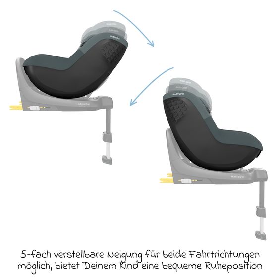 Maxi-Cosi Reboarder-Kindersitz Pearl S i-Size ab 3 Monate - 4 Jahre (61 cm - 105 cm) mit Easy-in-Haken & G-Cell Seitenaufpralltechnologie - Tonal Graphite