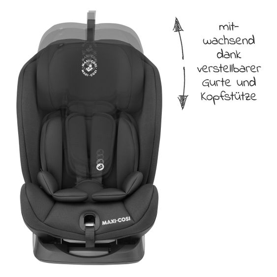 Maxi-Cosi Kindersitz Titan Gruppe 1/2/3 ab 9 Monate - 12 Jahre (9-36 kg) & Isofix - Basic Black