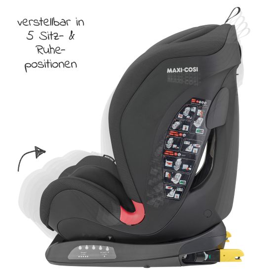 Maxi-Cosi Kindersitz Titan Gruppe 1/2/3 ab 9 Monate - 12 Jahre (9-36 kg) & Isofix - Basic Black