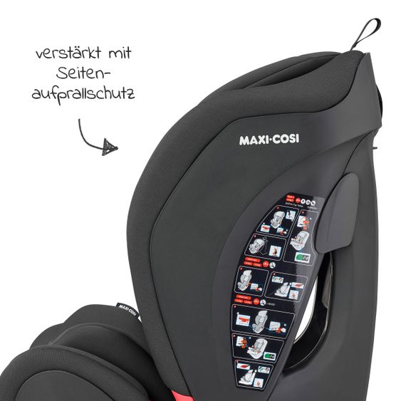 Maxi-Cosi Kindersitz Titan Gruppe 1/2/3 ab 9 Monate - 12 Jahre (9-36 kg) & Isofix - Basic Black