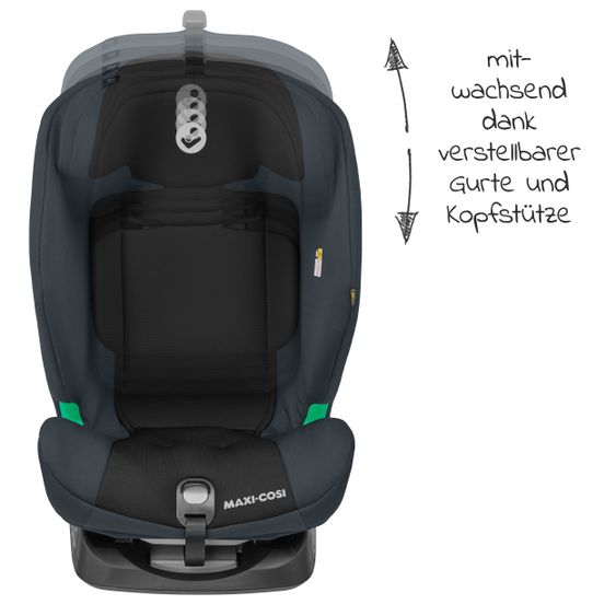Maxi-Cosi Kindersitz Titan i-Size ab 15 Monate - 12 Jahre (76-150 cm) G-CELL Seitenaufprallschutz & Isofix - Basic Grey