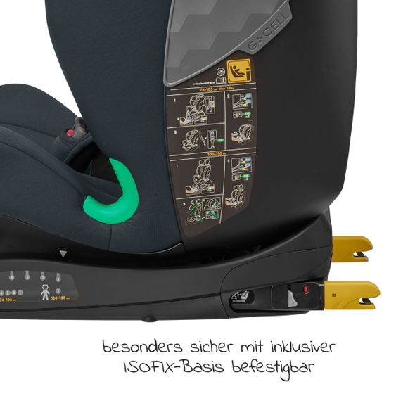 Maxi-Cosi Kindersitz Titan i-Size ab 15 Monate - 12 Jahre (76-150 cm) G-CELL Seitenaufprallschutz & Isofix - Basic Grey