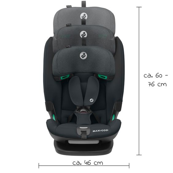 Maxi-Cosi Kindersitz Titan Plus i-Size ab 15 Monate - 12 Jahre (76 cm-150 cm) (9-36 kg) mit G-Cell Seitenaufprallschutz, Isofix & Top Tether - Authentic Black