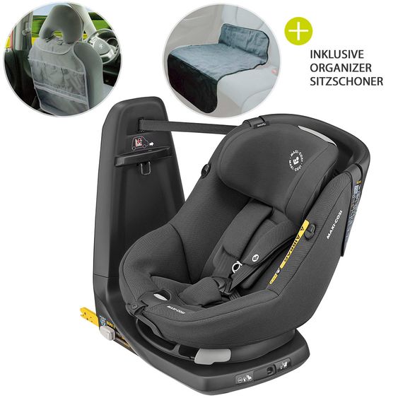 Maxi-Cosi Reboarder-Kindersitz AxissFix i-Size 360° 4 Monate-4 Jahre (61-105cm) Isofix,Sitzschoner,Organizer - Authentic Graphite