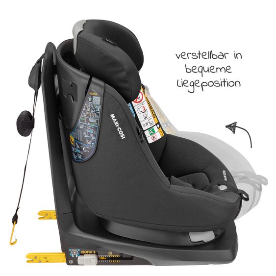Maxi-Cosi Reboarder-Kindersitz AxissFix i-Size 360° 4 Monate-4 Jahre (61-105cm) Isofix,Sitzschoner,Organizer - Authentic Graphite