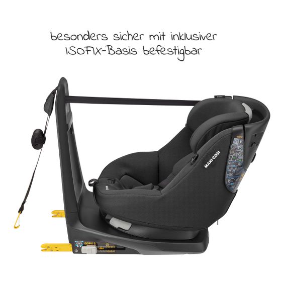 Maxi-Cosi Reboarder-Kindersitz AxissFix i-Size 360° 4 Monate-4 Jahre (61-105cm) Isofix,Sitzschoner,Organizer - Authentic Graphite