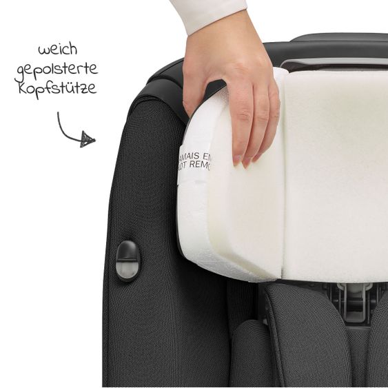Maxi-Cosi Reboarder-Kindersitz AxissFix i-Size 360° 4 Monate-4 Jahre (61-105cm) Isofix,Sitzschoner,Organizer - Authentic Graphite