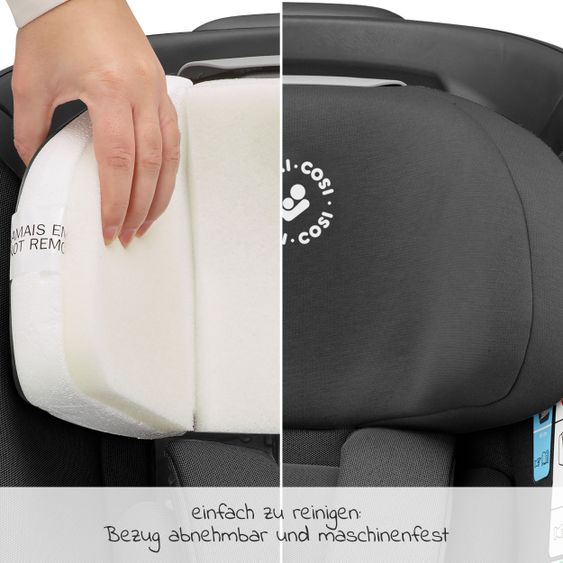 Maxi-Cosi Reboarder-Kindersitz AxissFix i-Size 360° 4 Monate-4 Jahre (61-105cm) Isofix,Sitzschoner,Organizer - Authentic Graphite